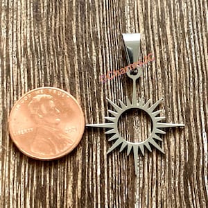 Stainless Steel Solar Eclipse Sun Charm Pendant (35x25mm)