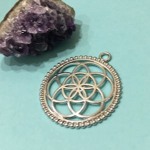 SEED of LIFE Silver Plated 45x40mm Pendant-Charm
