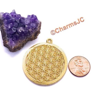 Flower of Life Pendant-Charms Gold Plated Toned