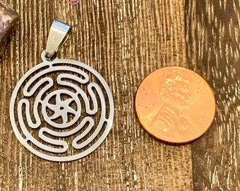 Wheel of Hecate pendant Meditation Stainless Steel Charm