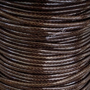 2mm Coffee Brown Waxed Cotton Cord: Macrame Craft Cord