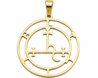 Sigil of Lilith Pendant, Gold Lilith Sigil Pendant, Stainless Steel Occult Jewelry, Gothic Witchcraft Pendant, Spiritual Talisman.