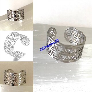 Teamer Filigrana Fiore Della Va Anello In Acciaio Inossidabile Anello