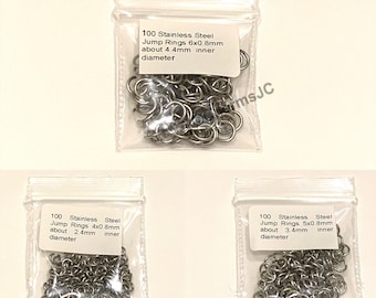 100 anillos de salto de acero inoxidable: accesorios para joyería de calibre 20