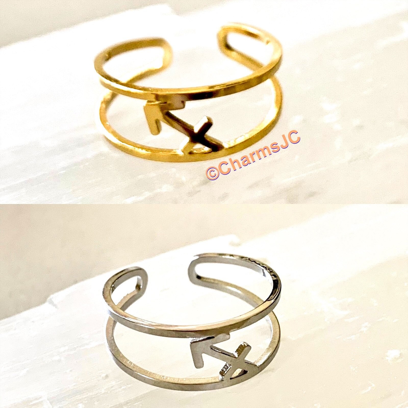 SAGITTARIUS RING Zodiac Symbol stainless Steel or Gold-Plated Stainless Steel, Adjustable Horoscope Rings, Fire Zodiac Signs, Astrology