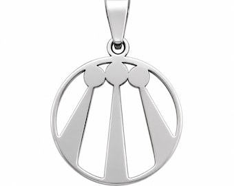 Awen Pendant, Stainless Steel Celtic Symbol Jewelry, Welsh Awen Charm, Druid Symbol Pendant, Spiritual Inspiration Gift