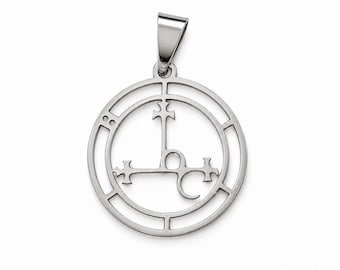 Sigil of Lilith Charm: Stainless Steel Round Pendant (25x22mm)