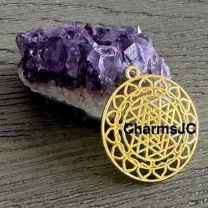 Sri Yantra Gold Plated Pendant-Charms