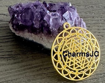 Sri Yantra Gold Plated Pendant-Charms