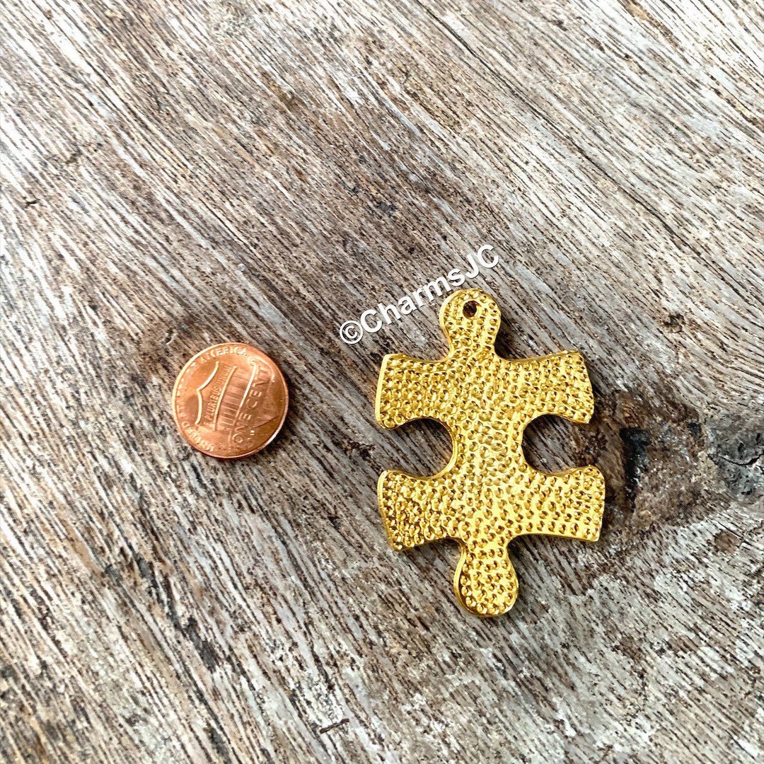 Autism Puzzle Charm Embossed Gold Plated 53x36mm Autism Awareness  Pendant-charm - Etsy