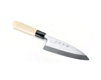 Sakai Takumi Ajimasa Japanese Chef’s Knife/Shirogami(White Steel) steel,DEBA 150 mm/5.9",Hongasumi-Finish