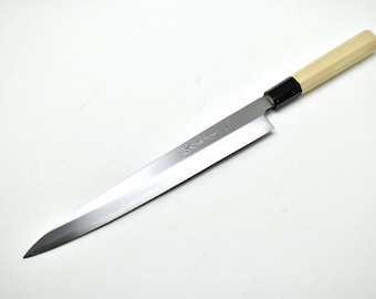 Left Handed Yanagiba, Sakai Takumi Ajimasa Japanese Chef’s Knife/Yasuki Shirogami(White Steel) Yanagiba(Sashimi Knife),Hongasumi-Finish
