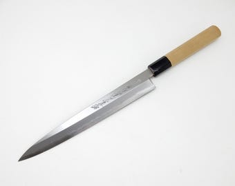 Yoshihiro AOGASUMI Yanagiba- Yasuki Blue Steel #2 (Aogami #2) Left-Handed Hongasumi Finish Japanese Sashimi Knife