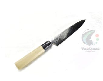 Yoshihiro Ginsan Damascus Paring Knife 150 mm - Stainless Chef's Petty with Magnolia Handle