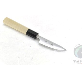 YuiSenri Original Aogami Super Paring Knife 80 mm – Japanese Carbon Steel Petty Knife with Magnolia Handle