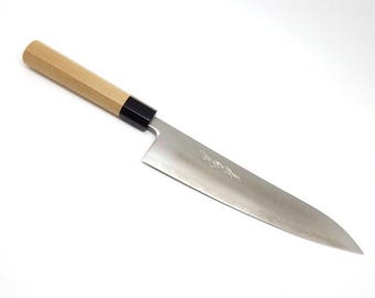 Yoshihiro Aogami Super Gyuto - Carbon Steel Chef's Knife with High Edge Retention, Magnolia Handle