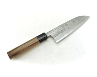 Yoshihiro Yasuki Silver #3 GINSAN Stainless Clad, Santoku (Multi Purpose Knife) 165 mm/6.5" Nashiji Finish