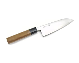 YuiSenri Original Aogami Super Clad, Chef's Santoku (Japanese Style Multi Purpose Knife) 165 mm/6.5"