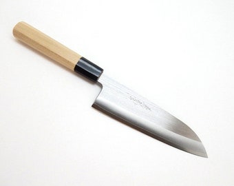 Yoshihiro SKD Hard Dies Stainless Steel Santoku 165 mm/6.5" with Professional Octagonal Magnolia Handle