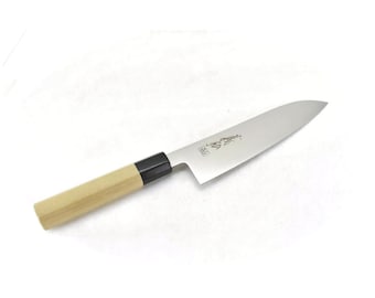 Yoshihiro VG-1 Stainless Steel WGB INOX Professional Santoku 180 mm/7.1"