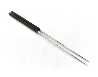 YuiSenri Japanese Chef's tool, "MORIBASHI" Chopsticks,Stainless Steel tip, Octagonal Ebony Handle