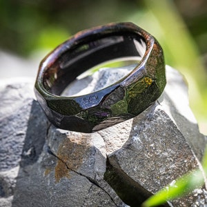Obsidian - 8mm African Black Wood Ring, Obsidian ring, Men&#39;s or Woman&#39;s Ring, Wedding Band, Anniversary, wedding, engagement ring, Ebony
