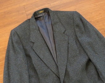 Mens Vintage Tweed Sport Coat Blue Approx Size 41L Unvented