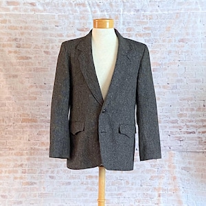 Mens Pioneer Wear USA Western Sport Coat Gray 40L Vintage