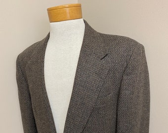 Mens Vintage Brown Wool Tweed Sport Coat 40R Hunt Valley