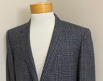 Vintage Mens 1966 Plaid Sport Coat Brown Gray Judson Philips Approx 42R