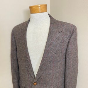 Mens Vintage Wool Tweed Sport Coat Brown 41 42R