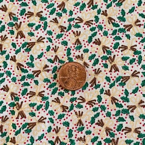 BTY Small Print Cinnamon Stick Fabric Beige Cotton