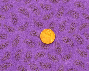 Vintage Purple Paisley Floral Fabric Purple Cotton 34x44