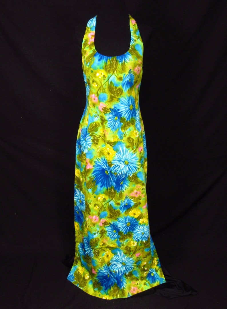 Vintage Barkcloth Maxi Dress