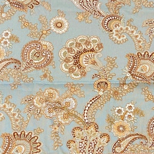 BTY Light Blue Jacobean Interior Fabric Upholstery
