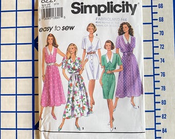 Misses Uncut 1980s Dress Variety Pattern Sizes 6 8 10 Simplicity 8227