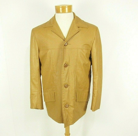 Men's 1970s Faux Leather Jacket Size 38 / 44" Ches