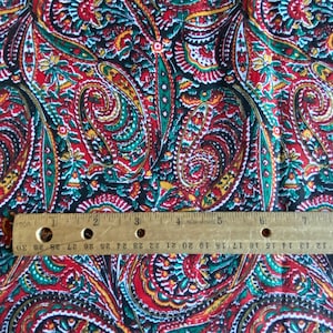 BTY Paisley Fabric Apparel Fabric Black Red Cotton Fiber