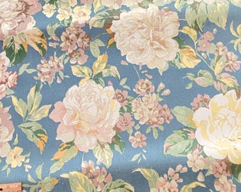 BTY Dutch Blue Floral Decor Upholstery Fabric Heavy Weight