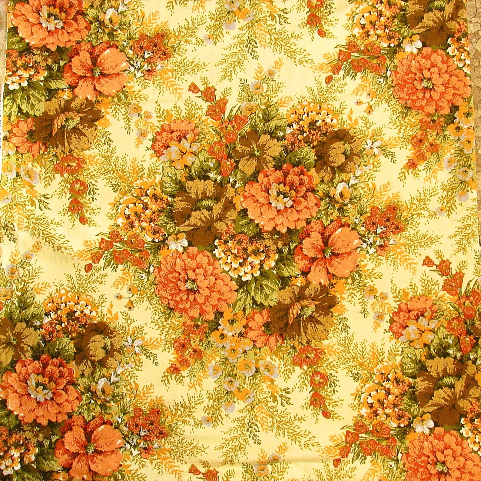 6.2 Yards 1970s Vintage Upholstery Fabric 100 Cotton Twill Etsy