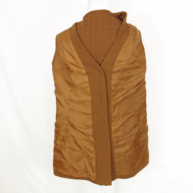 Brown 1970s Double Knit Polyester Vest Size Medium to Large