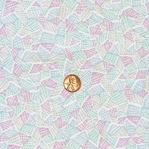 1.9 YD 58&quot; Wide 1980s Pastel Geometric Fabric Cotton