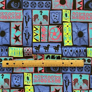 BTY 1980s 90s Abstract Geometric Fabric Purple Cotton