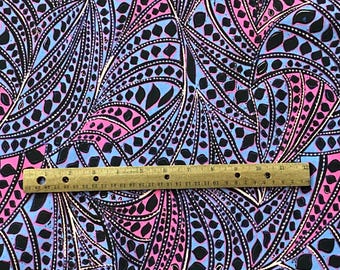 BTY 1980s Geometric Knit Fabric Purple Pink Vintage Abstract