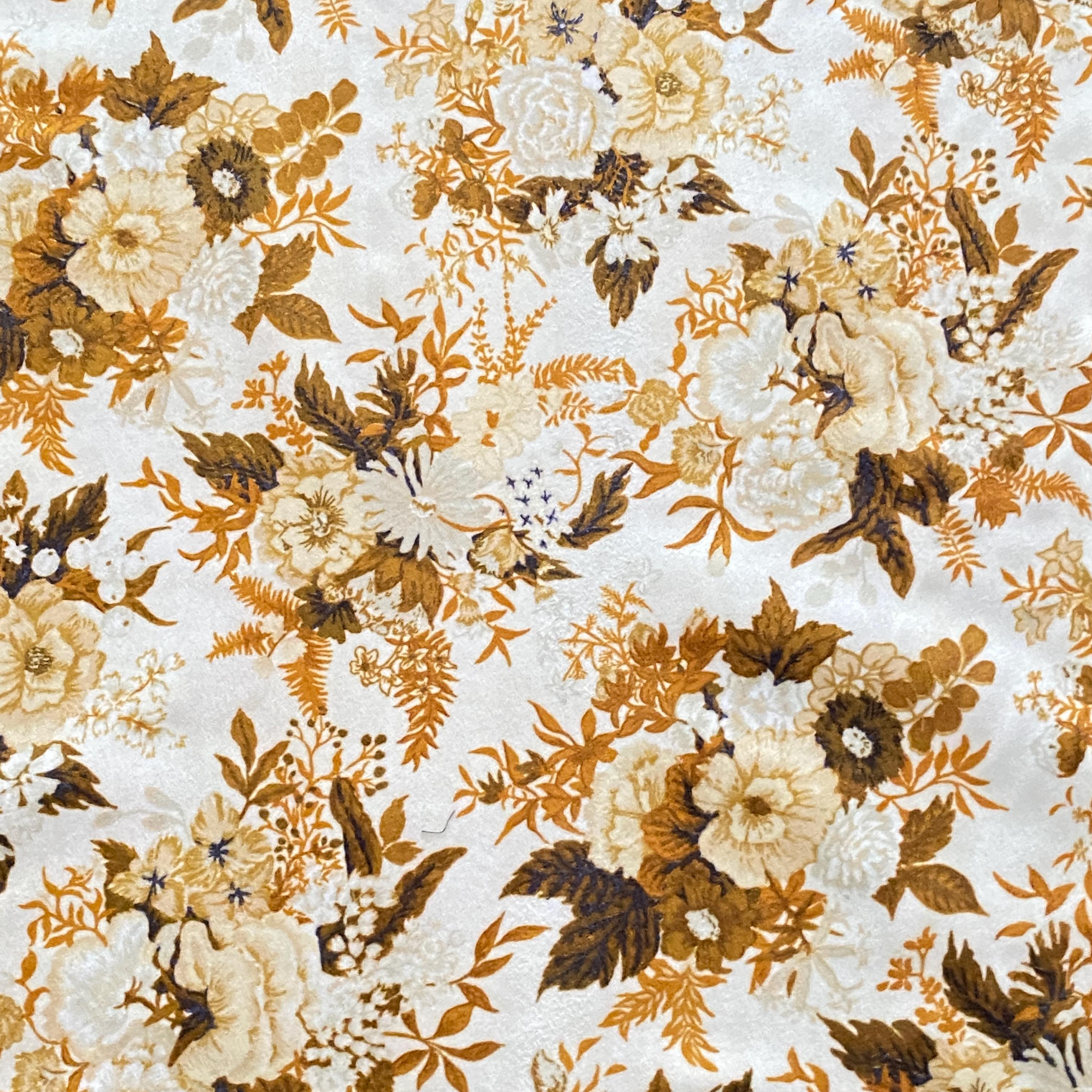 BTY 1970s Velvet Upholstery Fabric Brown Floral - Etsy