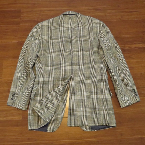 Mens Wool 1970s Blue Plaid 3 Piece Suit Size 38R - image 4