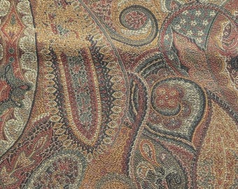 BTY Paisley Brocade Decor Upholstery Fabric Brown Sienna