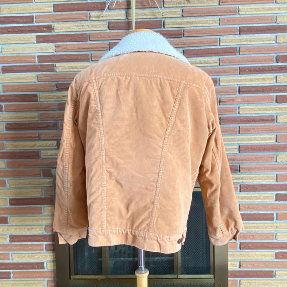 Mens 1970s Corduroy Trucker Jacket Sherpa Line Wr… - image 4