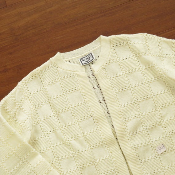 Womens 1970s Vintage Cardi Sweater Size L Ivory C… - image 2