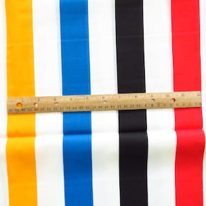 BTY Vintage 1980s Carnival Stripe Fabric Cotton Blend